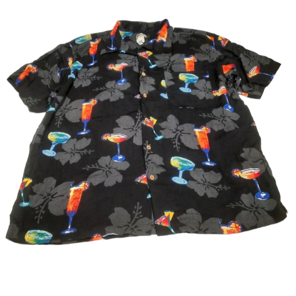 Cherokee Waikiki Wear Hawaiian Shirt Cocktails Size XL - Picture 2 of 6